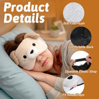 2 PCS Cute Plush Animal Sleeping Masks Soft Puppy Eye Cover Adjustable Funny Cartoon Eyeshade Blindfold with Elastic Strap Lovely Dog Blackout Mask for Travel Nap Night Sleep Party Girl Boy