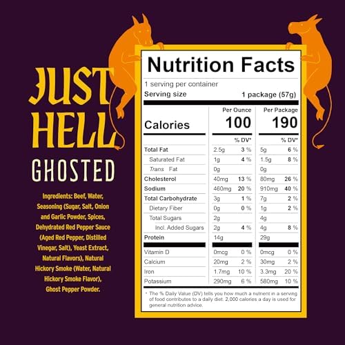 People’s Choice Beef Jerky - Just Hell Spicy – Ghost Pepper, Scorpion & Carolina Reaper – Real Chile Heat, No Extracts – Warning: Very Spicy - 2.0 OZ (3-Pack)