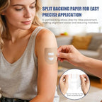 Adhesive Overpatches for Omnipod 5, Waterproof & Sweatproof Patches with Stretchable Middle Strap, Split Backing for Easy Application, 30 PCS Nude Patches