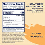 Jordan's Skinny Mixes Sugar Free Syrup, Strawberry Pink Lemonade, Fruit Flavored Water Enhancer, Drink Mix Iced Tea, Lemonade, Drinks, Low Calorie Water Flavoring, Dairy & Gluten Free, Kosher, 25.4 Fl Oz