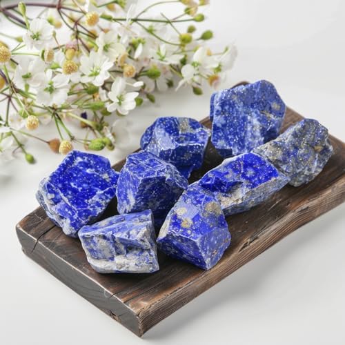 2 lb Lapis Lazuli Bulk Raw Crystals and Healing Stones for Tumbling, Wire Wrapping, Wicca Reiki,Meditation
