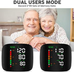 Double love Wrist Blood Pressure Monitor Led Display, Touch Screen Wrist Blood Pressure Cuff 99x2 Reading Memory Wrist Bp Monitor with Carrying Case(Black)