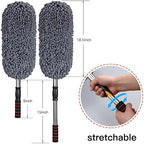 IPELY 3 Pack Large Microfiber Car Duster Exterior Scratch Free with Extendable, Car Duster Interior Multipurpose dust Cleaning