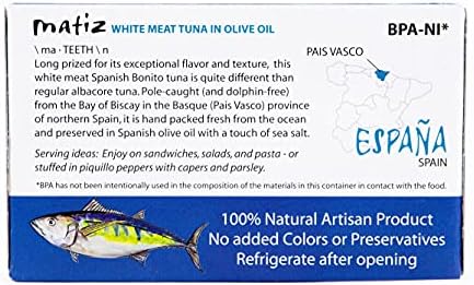 Matiz Bonito Del Norte, 4 Ounce, White Meat Tuna in Olive Oil (5 Tins)