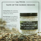 Saltverk Sea Salt - Gourmet, Icelandic, Hand Harvested and Sustainably Made - Birch Smoked 3.17 Oz
