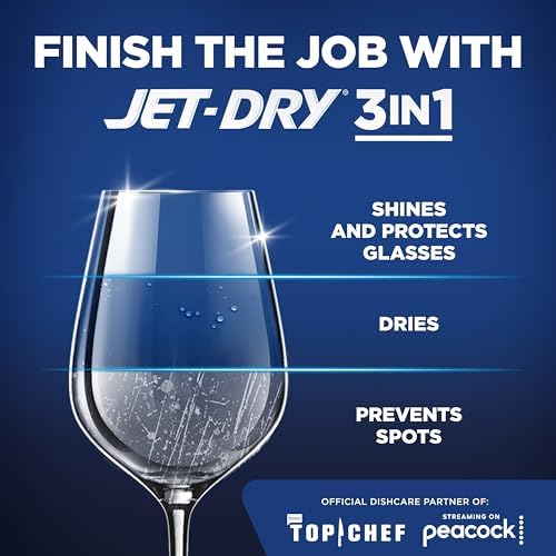 Finish Jet-Dry Dishwasher Rinse Aid, Compatible with Dishwasher Detergent, Prevents Spots & Residues, Dries, Shine & Protects, 32 oz, 315 washes