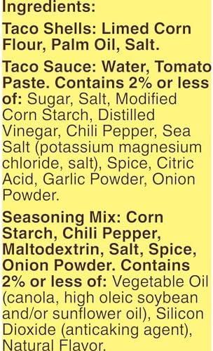 Old El Paso Crunchy Taco Dinner Kit with Taco Shells, Mild Taco Sauce, and Seasoning Mix, Easy Meal Prep, 12 Ct, 8.8 oz