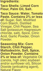 Old El Paso Crunchy Taco Dinner Kit with Taco Shells, Mild Taco Sauce, and Seasoning Mix, Easy Meal Prep, 12 Ct, 8.8 oz