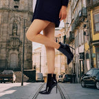GENSHUO Ankle Boots For Women Pointed Toe 4 Inch High Heel Zipper Stiletto Heels Fall Booties