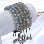 MASSIVE BEADS Natural Healing Power Gemstone Crystal Beads Unisex Adjustable Macrame Bracelets