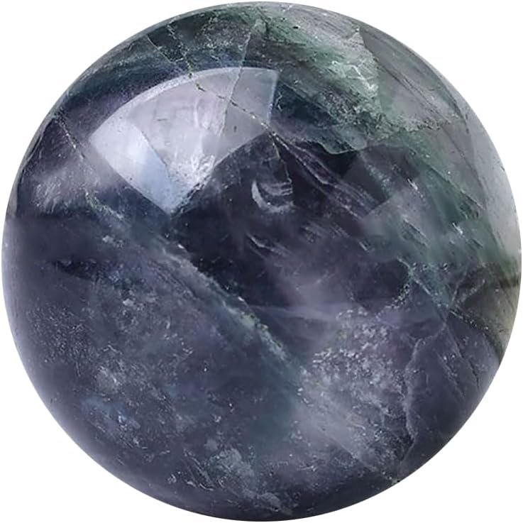 6-7CM/2.36-2.76inch Natural Crystal Ball Fluorite Sphere Polished Divination Ball Decorative Sphere Healing Crystals Ball Crafts Healing Stone Collect Gifts Home Decoration(Fluorite, 60-70mm)