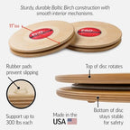OPTP Pro Rotating Discs (Pair) – 11” Wooden Rotator Discs for Strength and Balance Training, Use as Pilates Discs, a Twist Board for Exercise or Core Workout, and Range of Motion - Made in the USA