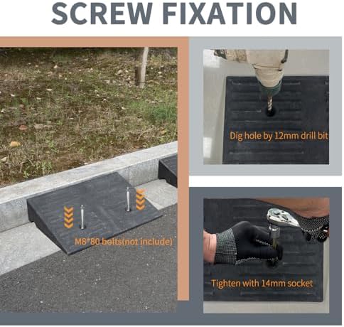 Curb Ramps for Driveway Threshold Wheelchair Doorway Sidewalks Shed Heavy Duty, 2 Pack 3.9 inch Rise, Ramps for Wheelchairs for Home Steps, Motorcycles, Lawn Mowers, 7000lbs Powersport Load ing