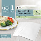 Reli. Bathroom Napkins Guest Disposable (60 Pack) Linen-Feel Guest Towels 12" x 15.75" | Cloth-Like Restroom Napkins | Paper Hand Towels for Bathroom, Kitchen, Dinner | White, Soft Absorbent