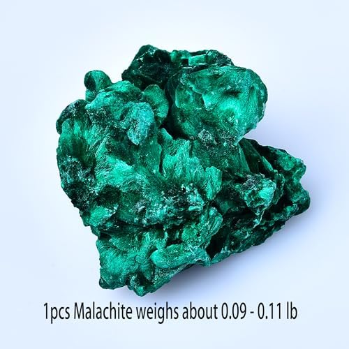 Natural Malachite Raw Crystals 2pcs Malachite Stone Irregular Rough Mineral Specimen and Healing Crystal Gem Reiki Healing Home Decor Gift Box (1PCS:30-50g)