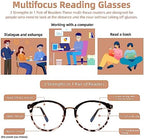 Trendy Round Progressive Multifocus Reading Glasses Women Men Multifocal Readers Blue Light Blocking Eyeglasses