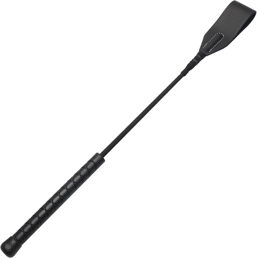 Coolrunner 18 inch Riding Crop for Horse Horse Whip with PU Leather Equestrianism Horse Crop Double Slapper Horse Whip Black Crops for Horses