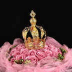 Crown Creative Metal Cake Topper Accessory For Baby Shower Birthday Wedding Princess Party Cake Decoration (Gold)