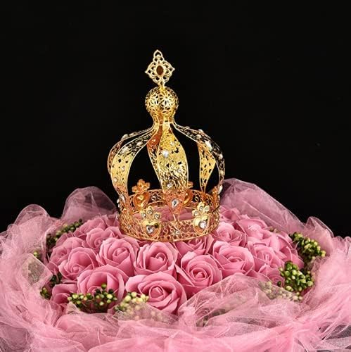 Crown Creative Metal Cake Topper Accessory For Baby Shower Birthday Wedding Princess Party Cake Decoration (Gold)