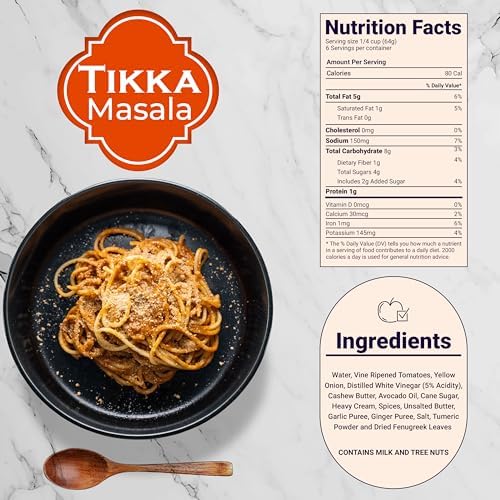 Twist Foods Tikka Masala Sauce | Mild Indian Simmer Sauce | Authentic Restaurant-Style Indian Curry Sauce| Gluten-Free | No Preservatives or Artificial Flavors | Small Batches | 12.3 oz Jar