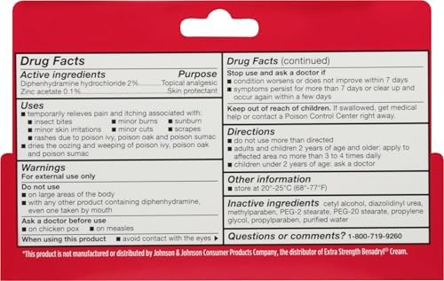 LEADER Anti-Itch Cream Extra Strength, Topical Analgesic, Skin Protectant, Outdoor Itch Relief for Poison Ivy and Insect Bites, for Adults and Kids, Diphenhydramine Hydrochloride 2%, 1 oz