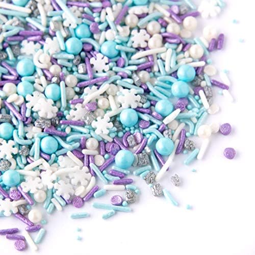 Sweets Indeed Christmas Spinkles, Snowflake Edible Sprinkle Mix, Perfect for Cake Decorations, Baking, Ice Cream, Cookies, Cupcake Topper