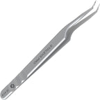 STALEKS PRO Expert 41 Type 8 Professional Eyelash Tweezers (Mini L-Shaped) – Stainless Steel for Classic & 2D-4D Volume Lash Extensions & Beginners
