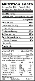 Vienna® Beef Natural Casing Jumbo Franks 6" 4:1 10 lbs. (Approximately 40 count)