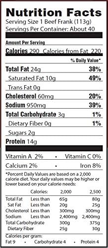 Vienna® Beef Natural Casing Jumbo Franks 6" 4:1 10 lbs. (Approximately 40 count)