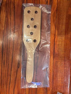 Carpet Beater, Hardwood Paddle with Holes - Clear Finish