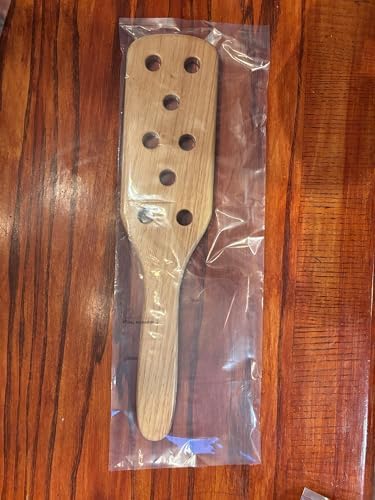 Carpet Beater, Hardwood Paddle with Holes - Clear Finish