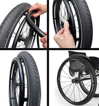 Wheelchair Push Rim Covers, 24inch Non-Slip Wheelchair Push Rim Grips, 1 Pair Silicone Wheelchair Hand Push Cover, Rear Wheel Grips Cover, Wheelchair Accessories (Black)