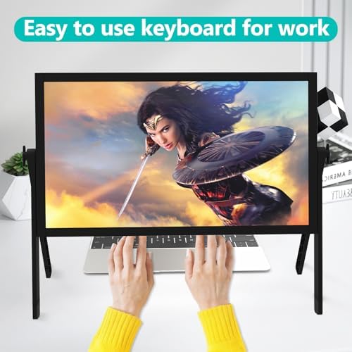 21" Screen Magnifier for Laptop, 3D HD Screen Magnifying for Movies, Videos, and Gaming, Screen Enlarger with Adjustable Angle Design Amplifier Desktop Magnifier for Seniors Reading(Black)