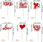 36 Pack Valentine's day Cupcake Toppers Red Glitter Sweet Love Kiss Me Cupid Be Mine Cupcake Food Picks Valentine's Day Theme Wedding Bridal Shower Birthday Party Cake Decorations Supplies