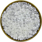 Edible White & Silver Sugar Pearls Sprinkles Candy Mix Size Pearls Cake Decorations Cupcake Toppers Decorating Perfect for Wedding Party Valentine Supplies 4.58OZ