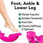 ProHeal Pink Plantar Fasciitis Relief Foot Rocker - Calf Stretcher with Spiked Ball Massager - Achilles Tendonitis Calf, Foot, Heel, and Ankle Stretcher - Lower Leg Pain Relief