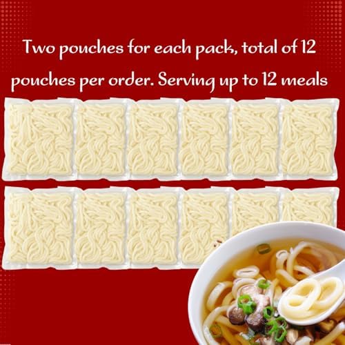KA-ME Udon Noodles - Fresh Cooked Stir Fry Noodles 14.2 oz (Pack Of 6), No Preservatives/MSG, Instant & Microwaveable, Perfect for Traditional Hot & Cold Dishes, Quick Soup or Stir-Fry & More