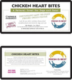 Fresh Is Best Freeze Dried Dog Treats - Raw Freeze Dried Chicken Hearts for Dogs & Cats - Dog Training Treats in Resealable Zipper Bag - High-Protein Single Ingredient - Made in the USA