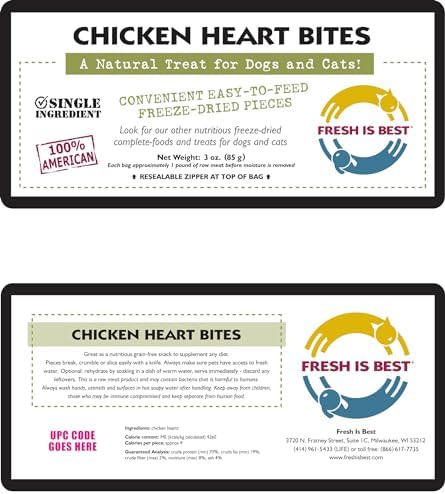 Fresh Is Best Freeze Dried Dog Treats - Raw Freeze Dried Chicken Hearts for Dogs & Cats - Dog Training Treats in Resealable Zipper Bag - High-Protein Single Ingredient - Made in the USA