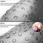 Bathtub Mats for Shower Tub, Extra Long Non-Slip 39 x 16 Inch Bath Mat with Drain Holes and Suction Cups, BathMat for Bathroom with Machine Washable (Clear Grey)