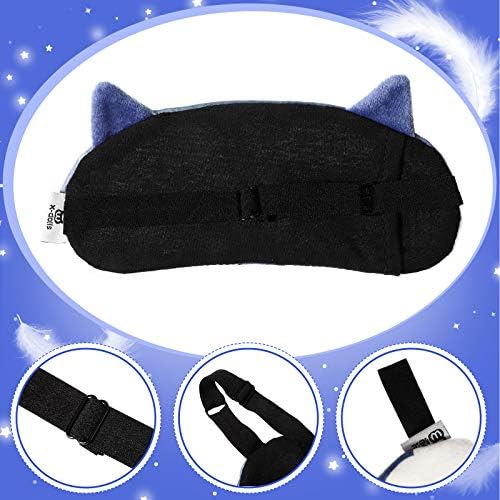 4 Pieces Kids Sleeping Mask Cat Dog Funny Animal Sleep Eye Mask Blindfold for Adults with Adjustable Strap Soft Cute Eyeshade Cover for Blocking Out Lights Sweet Sleep Travel Relax, Nap, Meditation