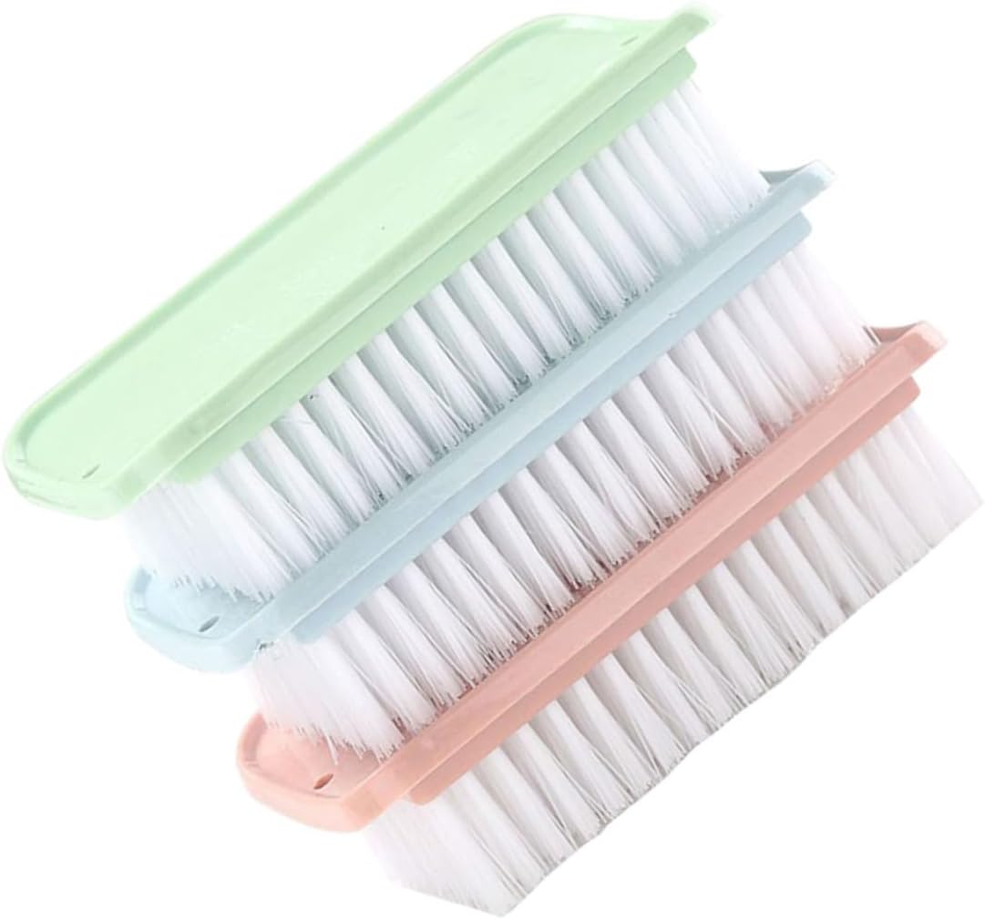 FRCOLOR 3pcs Multi Function Cleaning Brush Plastic Hair Laundry Brush for Kitchen Bathroom Tile Cleaning