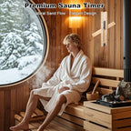 Sauna Sand Timer 30 Min, Rotating Wooden Sauna Hourglass 30 Minute Reloj De Arena, Heat Resistant Black Sand Clock Hour Glass Timer for Sauna