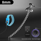 Heuceo 5.3" Male BDSM Electric Shock Urethral Dilator Plugs Set, Stainless Steel Flexible Beads e-stim Urethral Sound Dilator Metal Urethral Penis Plug Urethral Sounds Masturbation Rod Sex Toys (8mm)