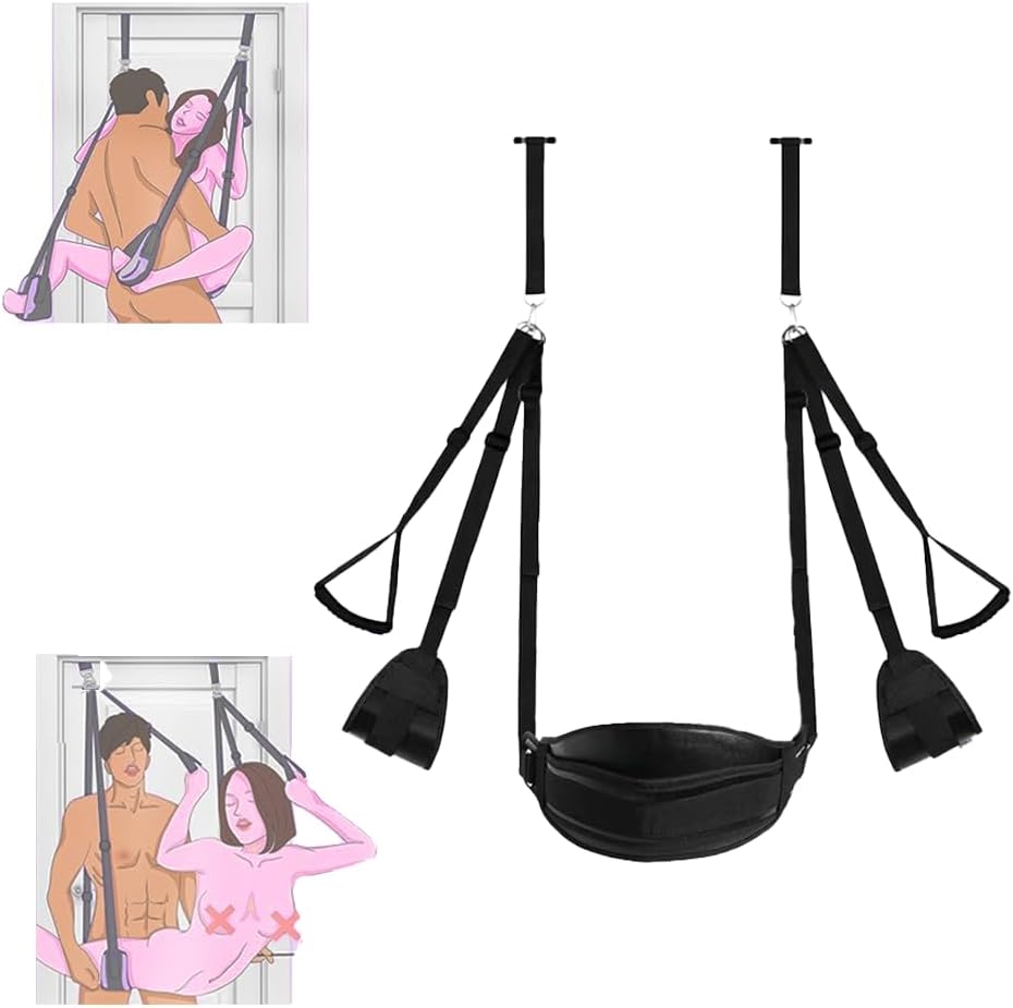 Heavy Duty Swing Door Frame Sexy Furnitures for Bedroom Hold To 300Lbs Over The Door Love Sling Adult Sex Toys for Couples Novel Romantic Accessories Frequent Flyer Women Sweatshirt Adult Swing Sex EK