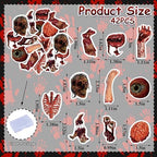 42PCS Edible Halloween Broken Body Parts Cupcake Toppers Wafer Paper Blood Eyeballs Cake Decoration Haunted House Cupcake Toppers for Halloween Eve Theme Party Birthday Decor