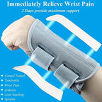 Carpal Tunnel Wrist Brace, Adjustable Wrist Support Brace, Night Wrist Sleep Supports Splints Arm Stabilizer (Right Hand, L/XL, Grey)