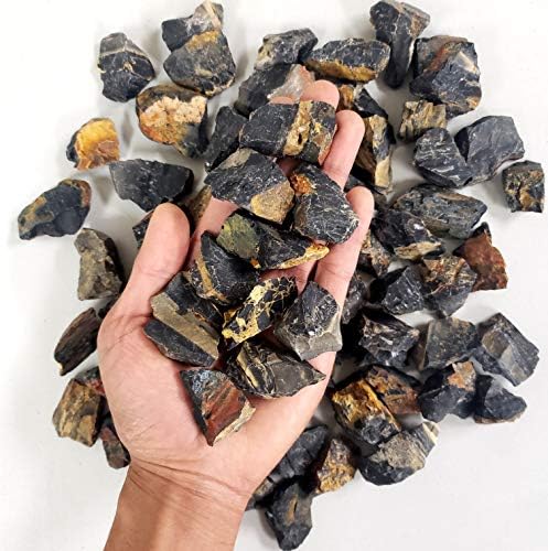 1/2 LB Black Onyx Stones - Bulk Black Onyx Crystal - Raw Natural Stones & Crystals - Fountain Rocks for Cabbing, Polishing, Wire Wrapping, Reiki, Chakra Crystal Healing