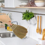 SHERCHPRY Desktop Broom Set of 2 10In Small Handheld Straw Whisk Brooms for Home Office Car Cleaning Portable Dust Brush with Ergonomic Handle for Furniture and Tabletop Dust Removal