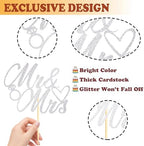 Sotpot 1PC Mr Mrs Cake Topper Bride and Groom Topper Silver Glitter Love Cake Decorations for Wedding Engagement Bridal Shower Wedding Cake Decoration Supplies